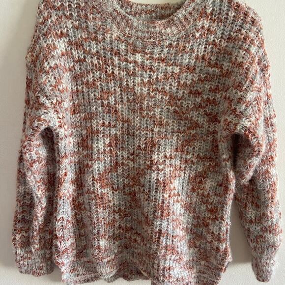 RD Style Sweaters - RD style eyelash fringe chunky knit sweater long sleeve marled medium